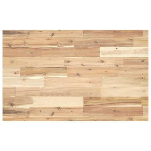 Hoopleep Piano lavabo in legno di acacia massello non trattato, 140 x 50 x 4 cm, rettangolare, per bagno, cucina, banco da lavoro, durevole e versatile
