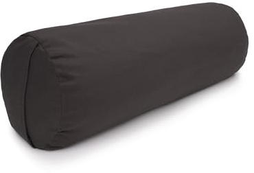 Yogabox Coussin de yoga de fabrication régionale pour yoga yin, diamètre 22 cm, rouleau de yoga avec coques de sarrasin, housse lavable en 100 % coton, rouleau de coussin de yoga pour yoga restauratif