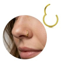CIZME Titan G23 20G 0.8mm 8mm Nasenring Stecker Ring Gold Schmuck Frauen