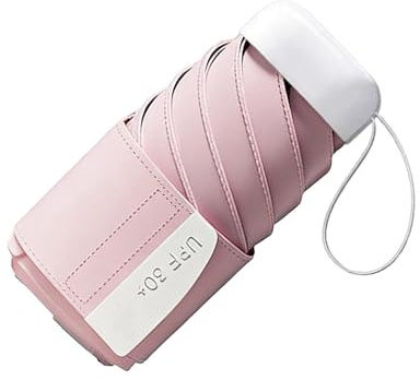 Mini Ombrello Da Viaggio - Ombrellone Pieghevole Compatto, Ombrelli Leggeri Antipioggia UPF 50 Plus | Ombrellone Portatile Con Protezione UV Resistente Al Per Bambini Donne Adulti Estate Spiaggi