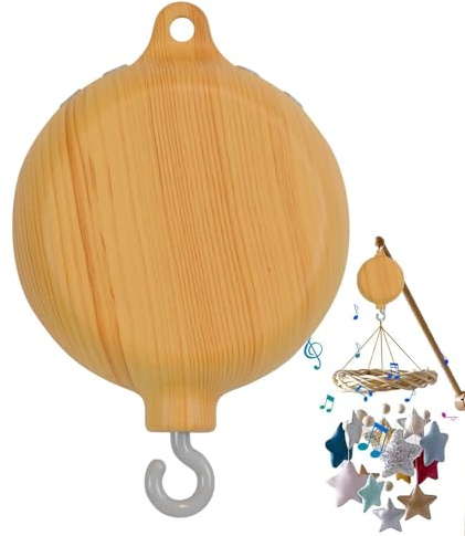 Musical Para Cuna Infantil: Reproduce Treinta Y Canciones, Motor De Madera De Imitación De 14 Cm, Campana Giratoria De Viento Para Guardería, Colgador De Teléfono POM De Aleación De Zinc Re