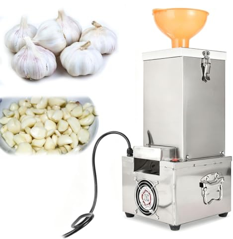STDZQCWY Peladora De Ajos Eléctrica De 200 W, Peladora De Ajos Comercial De Acero Inoxidable, Motor Silencioso, Pelado Rápido, Ventilador De Refrigeración Incorporado, para Preparación