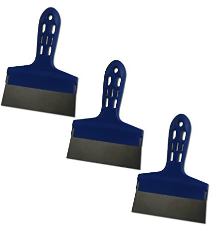 3er Set DEWEPRO® Fugenspachtel - Malerspachtel mit Kunststoff-Griff und Edelstahlklinge - 120x37mm - Breitspachtel - Spachtel