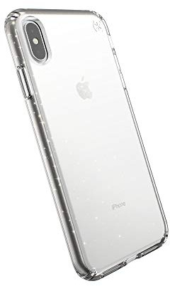 Speck Coque Protectrice Transparente Pailletée pour iPhone XS Max Housse Etui Anti Choc Durable Résistant pour Téléphone Portable Smartphone Apple - Presidio Clear + Glitter - Doré