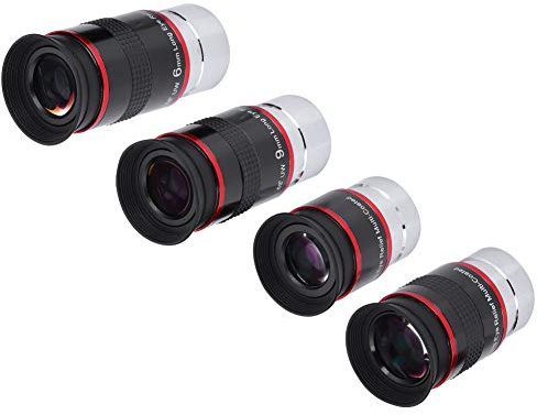 1,25 astronomiskt teleskop 4st okular kit, FMC 6MM / 9MM / 15MM / 20mm okular kit för teleskop, FMC 68 Degree Ultra Wide embossed Long Eye Okular