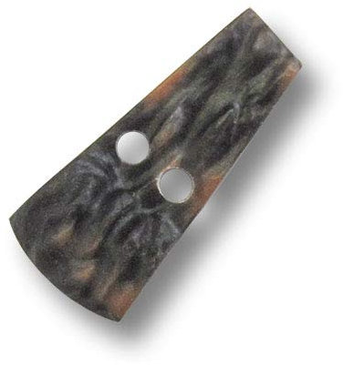 Knopfparadies - 6er Set längliche Trachtenknöpfe aus Kunststoff in Hirschhornoptik. Ø: ca. 12x26mm!