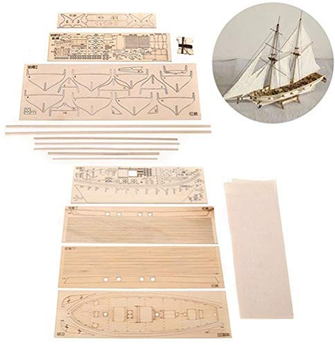 Holz Segelboot Bausatz - DIY Modell Schiff Spielzeug, Segel Dekoration Montage Kit, Klassische Skala Dekor Hobby für Erwachsene