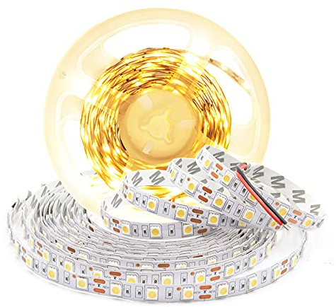 Arotelicht 5m LED Streifen 12V 5050SMD warmweiß 3000K 60LED/M ohne Netzteil | LED Strip DIY, Dimmbar, schneidbar, selbstklebend LED Strip, Farbwechsel, IP20, für Innendekoration