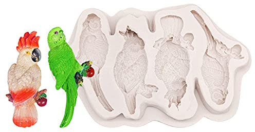TROYSINC 3D Vögel Papagei Silikonform,3D Vogelformen Form DIY Kuchen Dekorationswerkzeugezur Herstellung von Kuchen, Seifen,Pudding, Pralinen und Anderen Kunsthandwerk (Papagei)