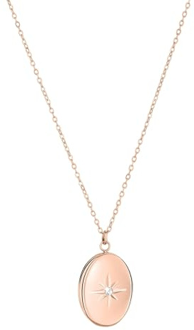 Tamaris Halskette für Damen, Halsschmuck in Silber, Gold & Roségold, Kette mit Amulett aus Edelstahl, wasserfest