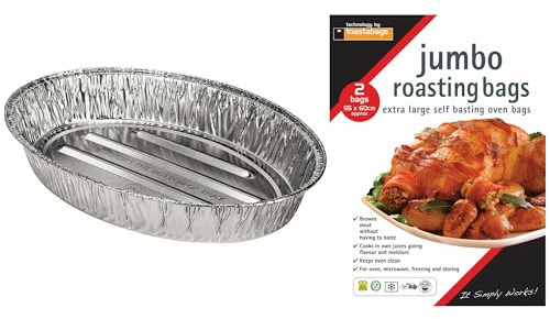 Large Turkey Roasting Tray & Extra Large Roasting Bags Flavour Seal Cooking Turkey Roasting Bags