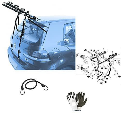COMPATIBILE CON Fiat Multipla 5p (1998 in poi) PORTABICI POSTERIORE PER AUTO PER 3 BICI PORTA BICICLETTE IN ACCIAIO PER COFANO AUTO RETRO PER 3 CICLO CON REGOLAZIONI DI CINGHIE