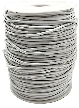 Cordino elastico, bianco, rotondo, filo elastico, corda di filo per realizzare bracciali, collane e gioielli, ideale per artigianato, (2,5mm, elastico bianco - 100 metri)