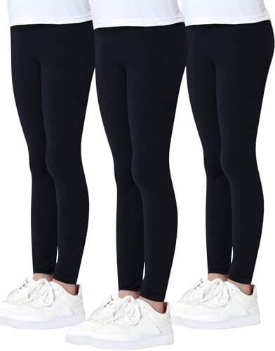 Charmi Legging Long Pantalon Sport Coton Fille Couleur Unie Lot de 3