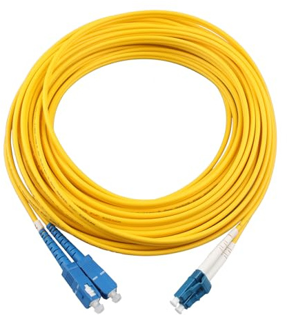 Jopto - Câble/Rallonge Fibre Optique - LC à SC OS2 Monomode Duplex 9/125 μm Jarretière Optique LSZH - Blindage et Connecteur Renforcée - Perte Très Fiable (10M)