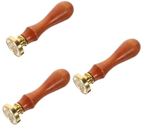Operitacx 3stücke Wachssiegel-stempelset Mit Holzgriff Praktische Siegelwachs-sticks Für Hochzeitseinladungen Briefe Karten Und -projekte Elegante Langlebige Und Einfach Zu Bedienende