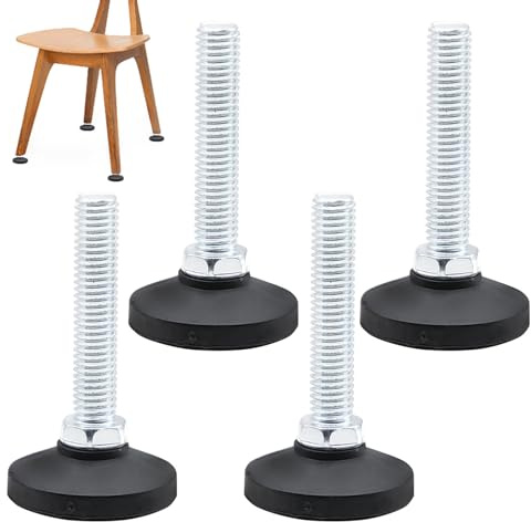 Cisolen 4 Piezas Patas Niveladoras para Muebles Patas Ajustables con Tornillo M10 Niveladores para Muebles Topes para Muebles Tornillos para Pata De Armarios Y Sillas