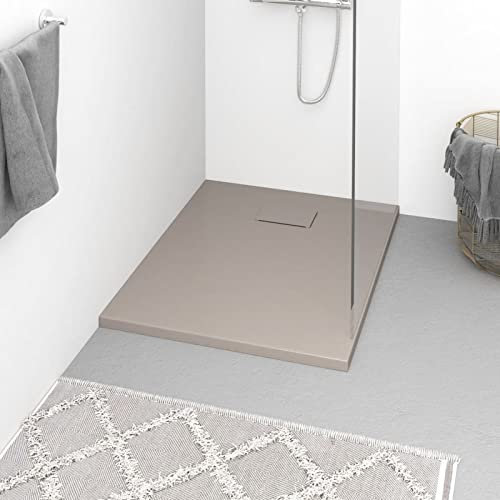 Sufrk Duschwanne SMC Braun 90x70 cm Duschwanne Ecke Duschwand FüR Badewanne
