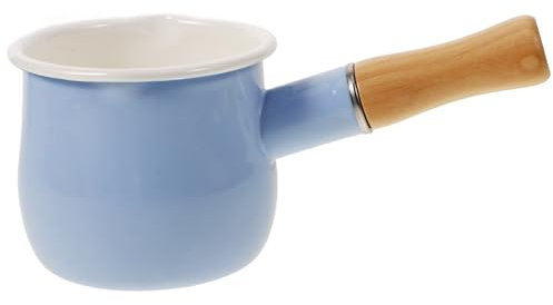 Amosfun Mini Enamel Milk Pot Small Saucepan for Butter Melting Food Prep Kitchen Cooking Pot