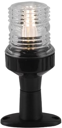 QccHieUs Luz de Navegación LED Lámpara Barco Señal Mástil Accesorio Embarcación PC Resina Resistente Apta para Uso Marítimo Exterior, Luz Blanca