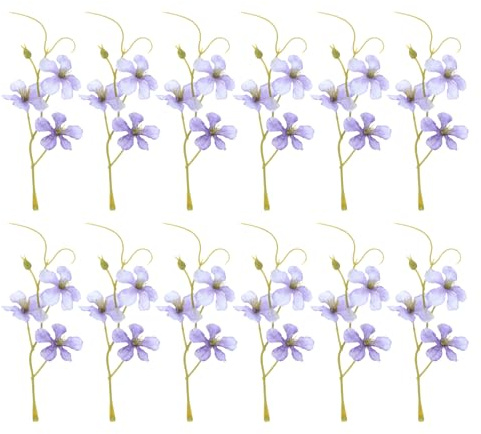 PATIKIL 12Pcs Artificial Orchid Flower for Floating Candle Centerpieces Purple