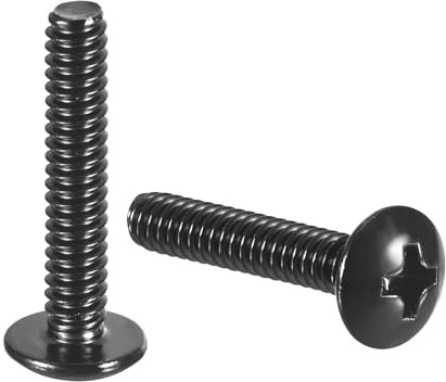 QUARKZMAN #6-32 x 3/4 Tornillos De Máquina De Cabeza Truss Phillips, Roscado Completo, Accionamiento Phillips, Acero Inoxidable 304 18-8, Acabado En Óxido Negro, Cantidad 50