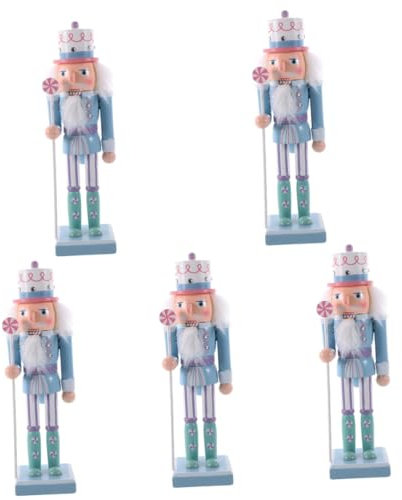 Zerodeko 5 Pièces Ornements de marionnettes de Soldat Casse-Noisette de Noël Ornements de série de lumières de Bonbons de Noël (25 cm) (Bleu) (sb58542-25) Decoration Noel cheminee cotillons