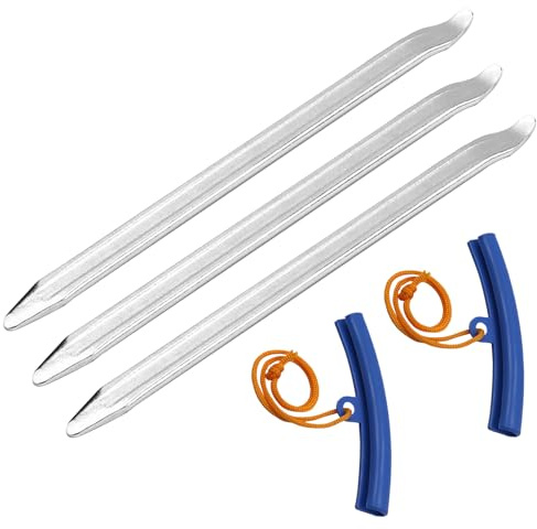 XiangJunly 3 Pcs Bike Tyre Levers for Bicycles, Bicycle Tire Levers, Tyre Spoon Changing Tool, Heavy Duty Motorcycle Tyre Levers, MTB Car Tire Irons Changing Tool Kit with 2 Car Rim Protectors