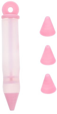 ELAYARD Penna per Decorare Torte in Silicone 4 Ugelli per Scrittura e Disegno Dolci Kit Fai da Te per Biscotti e Dessert Utensile da Cucina Rosa Smontabile