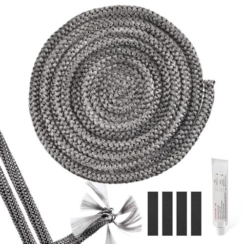 1 Stück Ofendichtschnur Ofen Dichtschnur Ofen Dichtschnur 12mm*3m Dichtungsband für Kaminofen Kamin Dichtband Kamindichtung Ofendichtung Feuerfest Wird mit 4 Stück Hochtemperaturband Geliefert