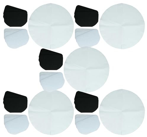 vhbw 30x Papierfilter, 15x Aktivkohlefilter, 15x Fettfilter kompatibel mit DeLonghi F336 Biancowhite Fritteuse - 60-TLG. Filter-Set