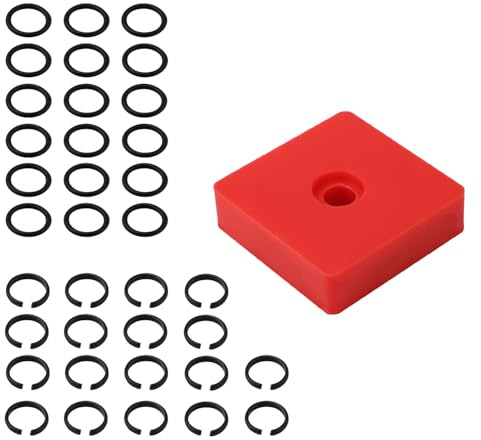 18 Sets 3/8 Impact Retaining Ring Clip Friction Rings with O-Ring, Including Red Retainer Ring Anvil Install Tool Compatible with MIL Electric & Pneumatic Impact Wrench