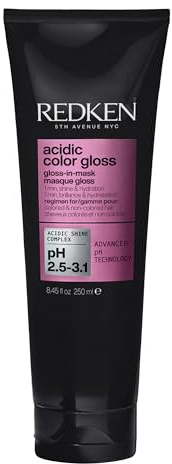 Redken, För färgat hår, intensiv glans och återfuktning, rengör utan att tynga, pH-formel med glycerin och feta syror, Acidic Color Gloss 1-min glans i masken 250 ml