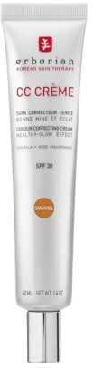 Erborian - CC Crème mit Centella Asiatica - High-Definition Illuminierende GesichtsCrème und Make-up - Sonnenschutz SPF 30 - Koreanische Kosmetik - Caramel 40 ml