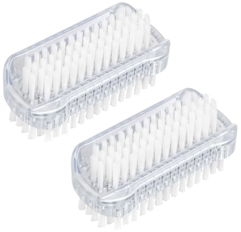 AYBUY 2 Pièces Brosse à Ongle Double Face, Brosses a Ongles Main, Brosse de Nettoyage en Plastique pour Nettoyer Les Cuticules, Les Ongles, Les Orteils