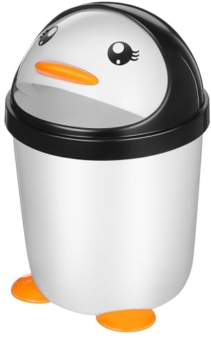 Healeved Cestino per Rifiuti in Plastica Coperchio Ribaltabile a Forma di Animale Piccolo Cestino da Tavolo Stabile per Camera da Letto Ufficio Auto e Bagno