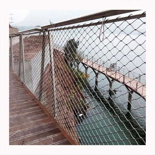 Stainless Steel Wire Mesh Fence - Heavy-Duty Rabbit Wire Netting, Flexible Steel Rope Grid, 10m x 1.8m (32.8ft x 5.9ft) for Outdoor Use