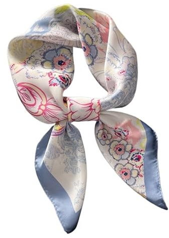 1 st Scarf Hårhalsdukar 70 cm Fyrkantiga blommönster Huvudsjal Sommarsjal Pannband(2)
