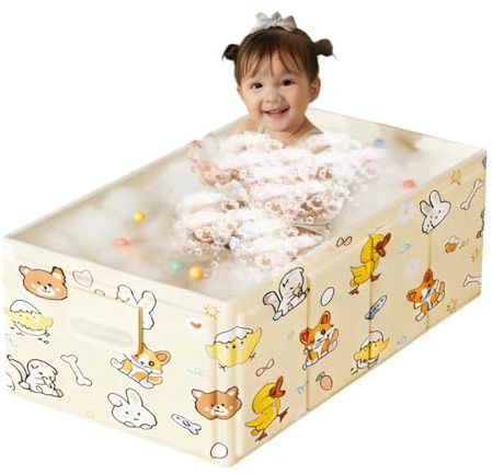 Bañera Infantil Plegable - Estable y Ahorradora de Espacio con Tapón de Desagüe - Bañera de viaje infantil,para Ducha, Viajes, Balcón, Interior y Exterior, Uso en RV