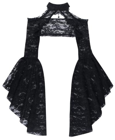 SNOMYRS gotisk korsett för kvinnor, toppar, spets, bolero, shrug, vintage, spetsbolero, crop top, halloween, vampyr, cosplay för fest, klubb, karneval