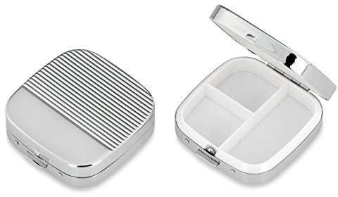 Dekolust Pillendose Silber quadratisch mit DREI Kammern