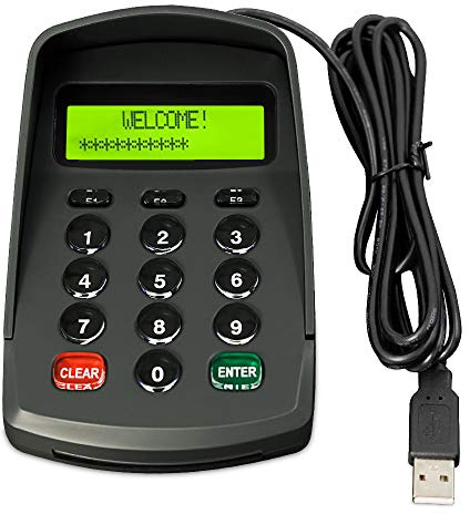 XCRFID USB 15 Keys Keypad Numeric Keyboard Numpad/Digital Keyboard/Pin Pad with LCD Plug and Play Support Bank POS Terminal Input Password Numpad Keypad (YD541-Ciphertext)