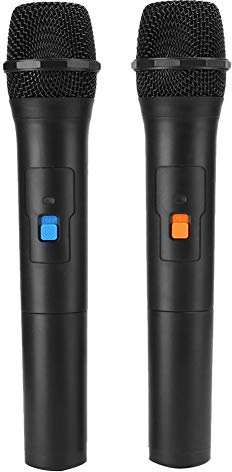 Drahtloses Handmikrofon, 2-in-1-UKW-UniversalMikrofon mit wiederaufladbarem USB-Empfänger für Gesang, Karaoke, Hochzeit, Kirche, Präsentation(Schwarz)