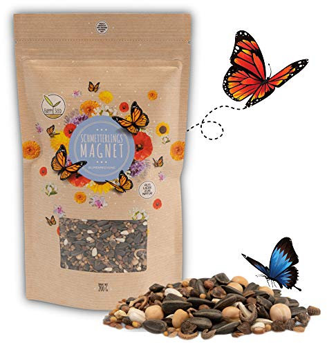 200g Schmetterlingswiese Samen für eine bunte Blumenwiese - Farbenfrohe & nektarreiche Wildblumensamen Mischung für Schmetterlinge