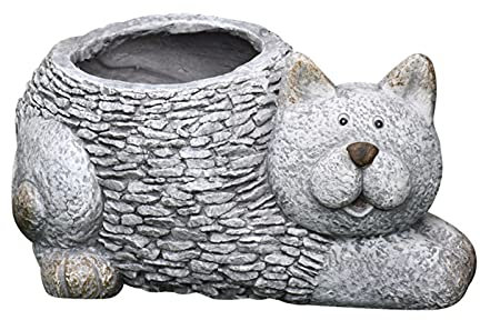 XXXXW Gartenstatuen Gartensimulation Katze Skulptur Dekoration Blume Topf Gartengarten Große Topfpflanze, Gebraucht für Balkon Wohnzimmer Rasen Terrasse Dekor Ornamente Dekorative Gartenskulptur