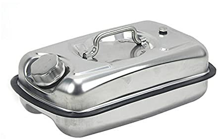 CGF- Benzinkanister 5L,10L Benzinkanister 304 Edelstahl, Kanister mit selbstentlüftendem Ausguss und Schläuchen, Handschuhe für Autos, LKWs und Boote, Silber mit UN-Zulassung