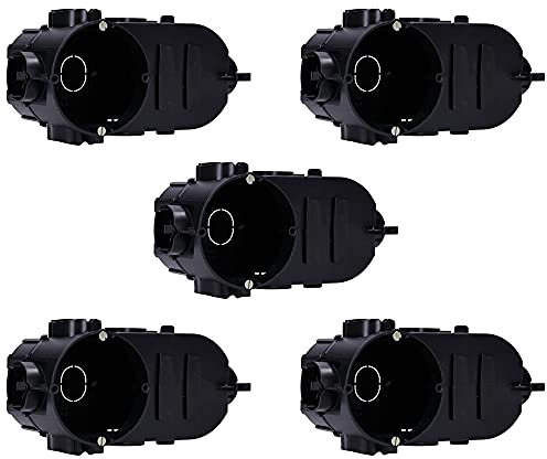 Voxura Unterputz-Elektronikdose Schalterdose Gerätedose Tunnel 149x67x60mm Einbauöffnung Ø 60mm Einbautiefe 67mm tief UP schwarz 5 Stück