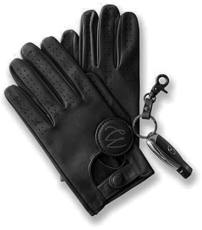 Swift Wear MENS CLASSIC DRIVING GLOVES CHAUFFEURING SOFT GENUINE REAL LAMBSKIN LEATHER DARK BROWN TAN BLACK NAVY (S, Black)