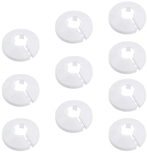 NITAIUN 10 Pcs Radiator Pipe Cover Strong White Plastic Pipe Collars Sleeve Pipe Decoration Hole Collar Clips Rings for 16 mm Diameter Water Radiator Heating Pipe Tidy Pipework (White)