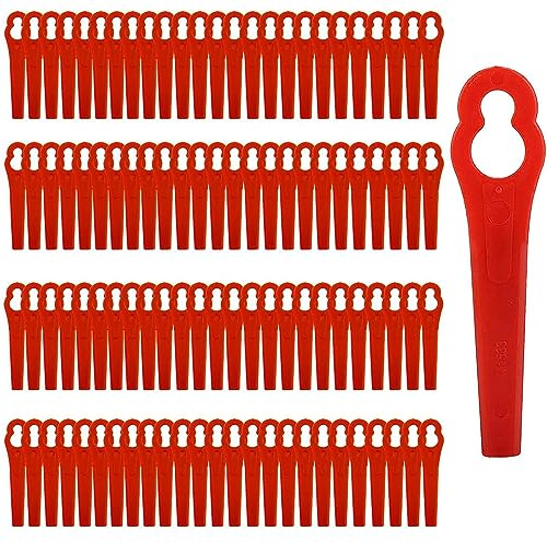 ForHome Lot de 100 Lames en Plastique Rechange pour Jardin pelouse Tondeuse Accessoires, Longueur 83mm (rouge)